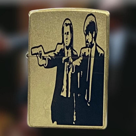 GOLD Pulp Fiction Authentic Windproof Zippo Lighter | Movie Lover Gift | Vincent Vega Jules Winnfield