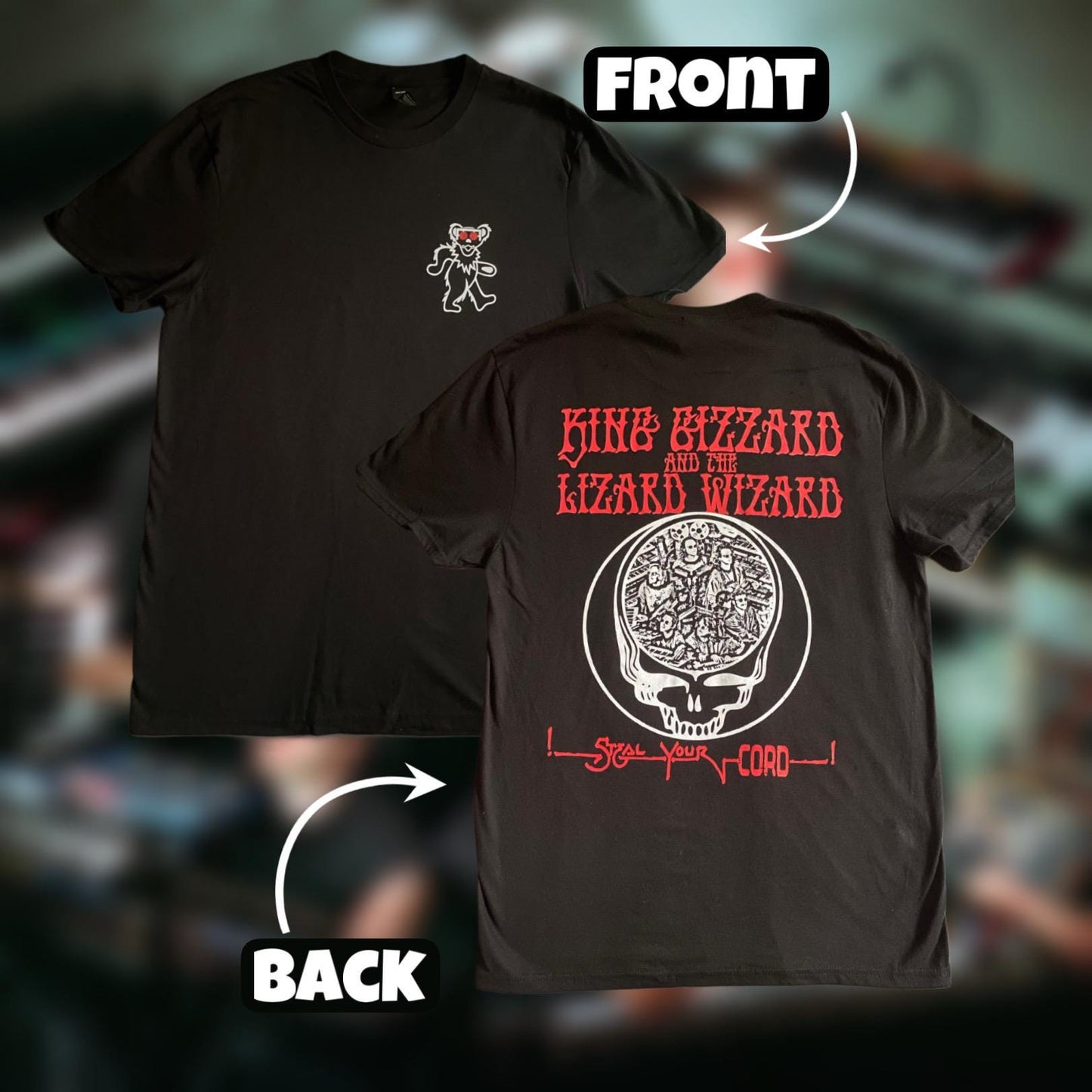 Steal Your Cord black Tshirt | King Gizzard and the Lizard Wizard