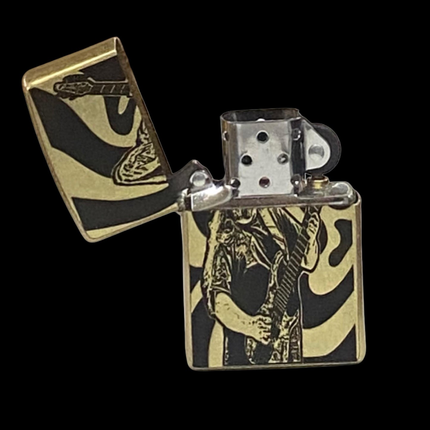 WSP Dave Schools GOLD Authentic Windproof Zippo Lighter | Music Lover Gift | Note Eater