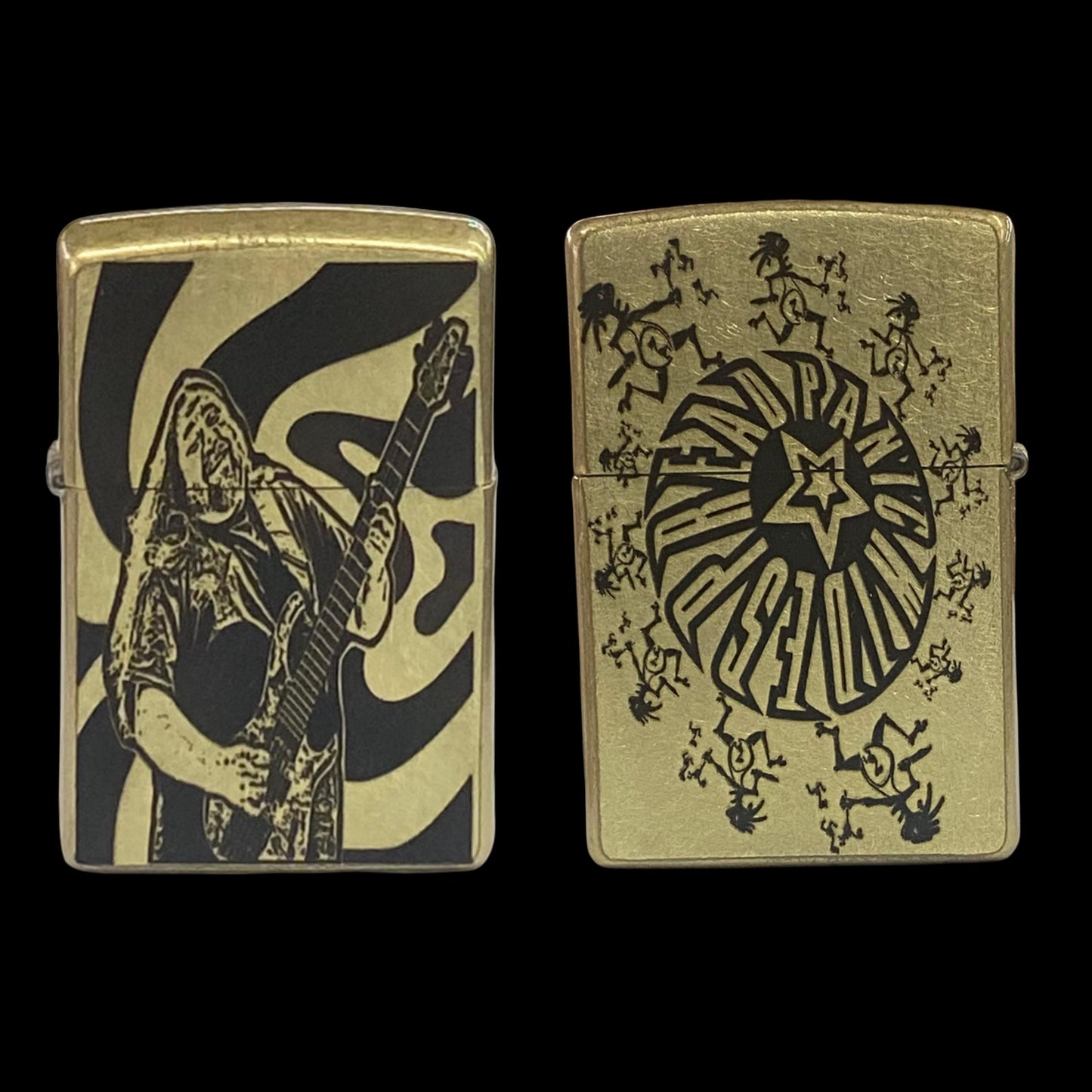 WSP Dave Schools GOLD Authentic Windproof Zippo Lighter | Music Lover Gift | Note Eater